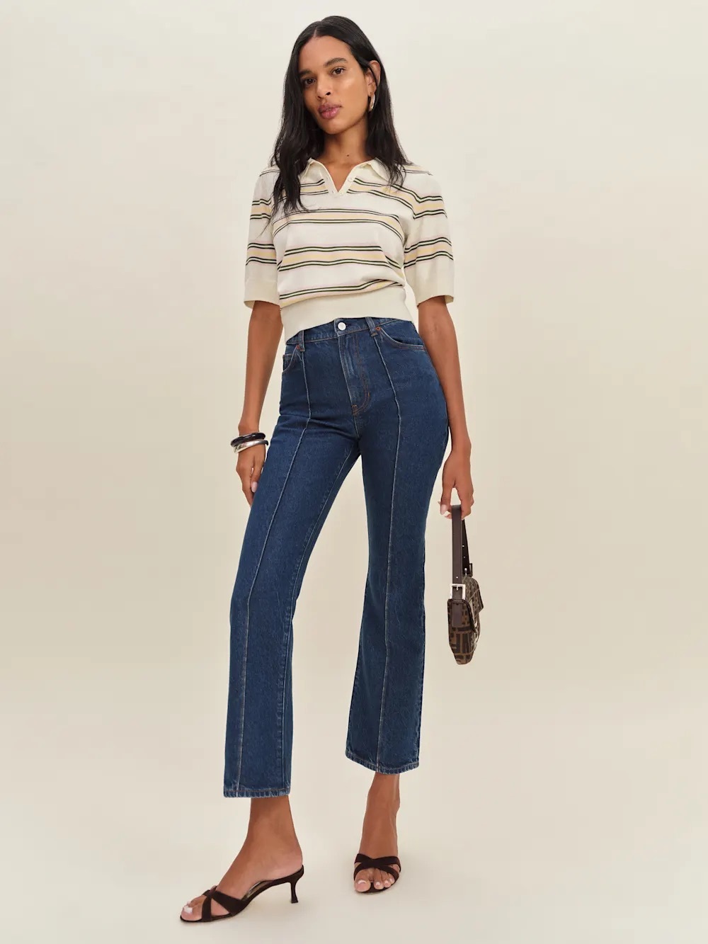 Reformation Mia High Rise Vintage Ankle Bootcut Jeans Blue - Size 25